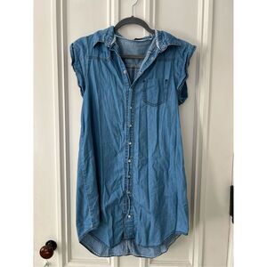 Believe short sleeve button down chambray dress S